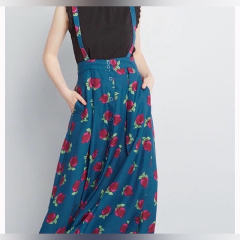 ModCloth Pinafore Perfection Print Maxi Skirt size large - Picture 3 of 8